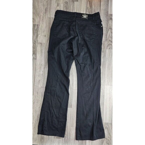 (3/$35) Lee Dungarees Juniors Size 7 Flare Pockets Black Denim Jeans - Picture 2 of 11